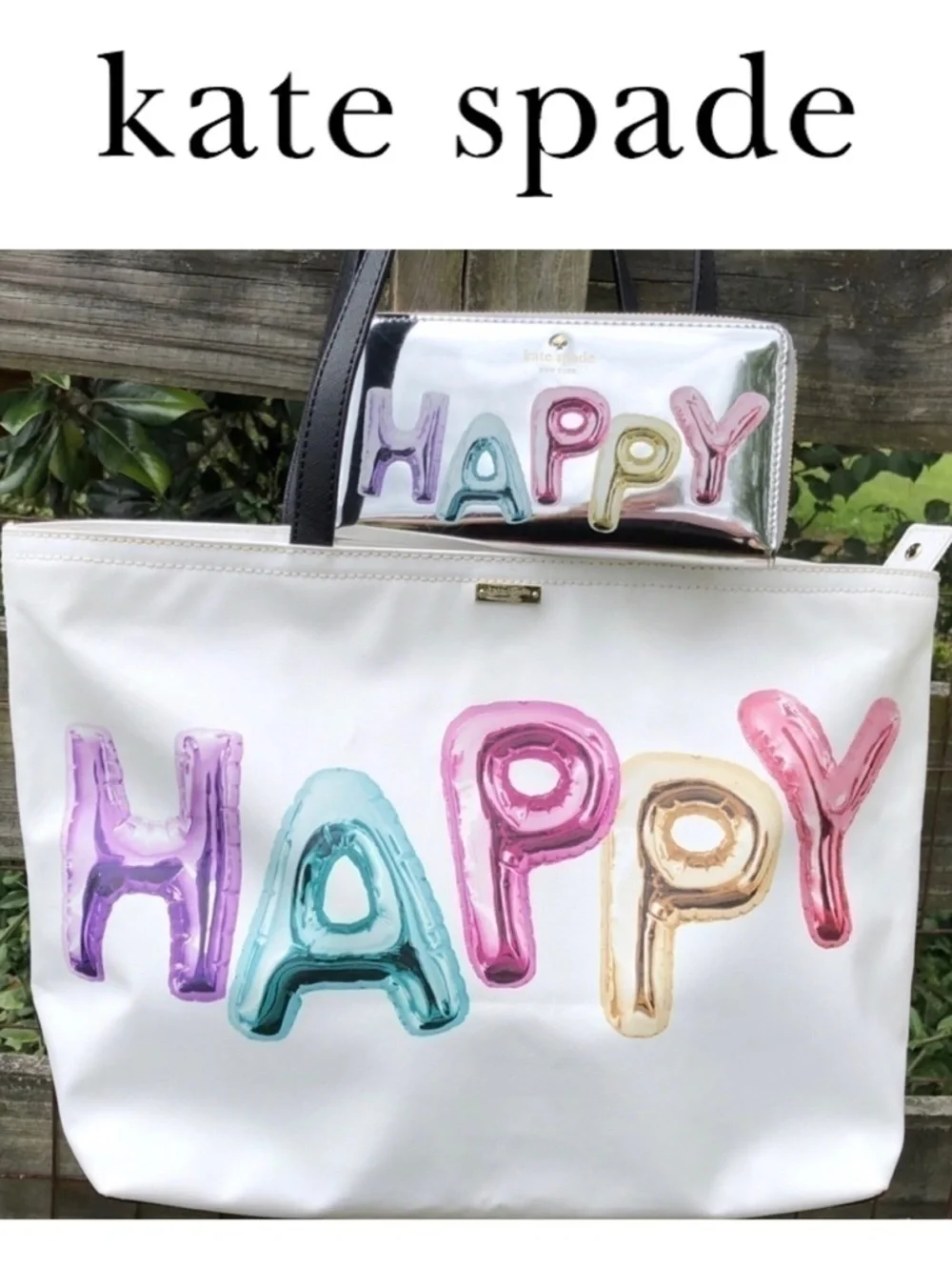 ♠️Rare Kate Spade Happy Tote & Wallet Balloon Set